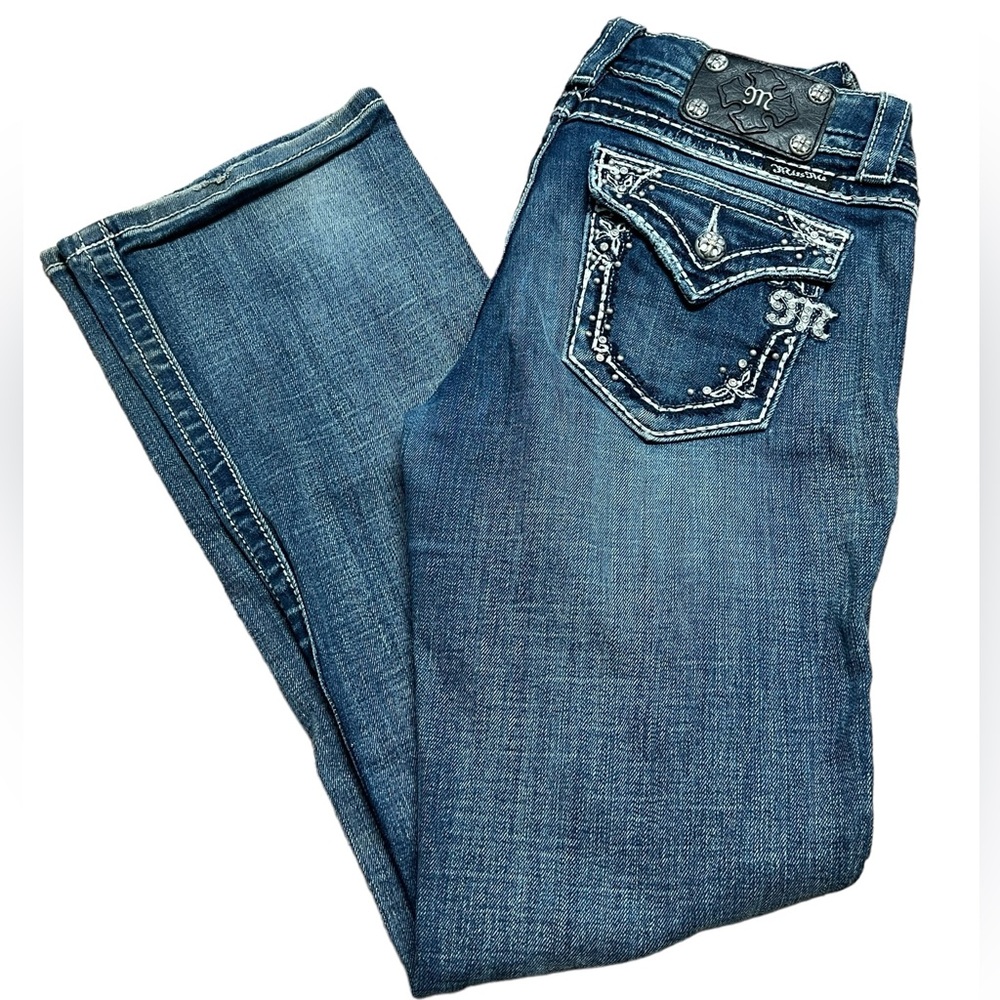 Miss Me - Womens Easy Boot Cut Embroidered Jeans Sz. 28"W